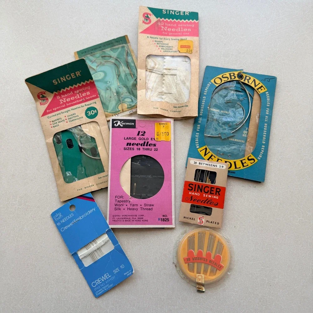 Vintage Sewing Needle Lot: Upholstery Sailmaker Tapestry Crewel Singer‎ Osborne
